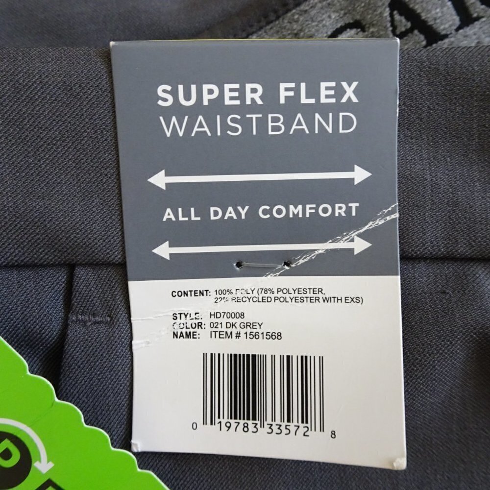 Haggar Dress Pants Men's 32x34 Gray Flat Front Flex Waistband Office Work - Picture 6 of 7